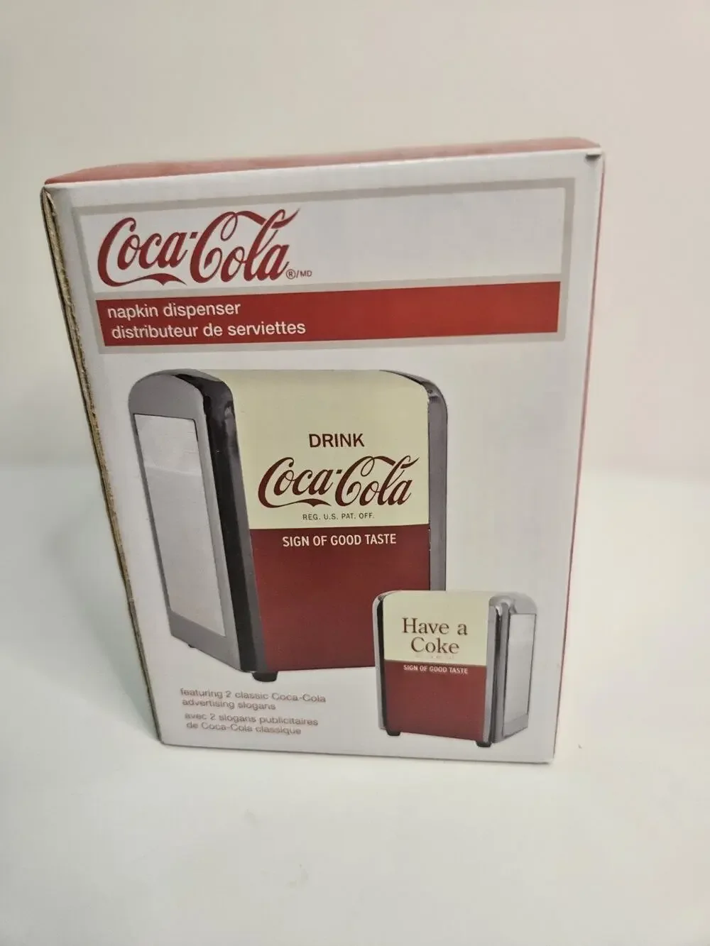 Coca-Cola CC381 Metal Tabletop Napkin Dispenser, Holds 100 Folded 1-Ply